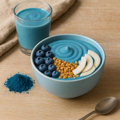Blue spirulina powder used in baking and desserts