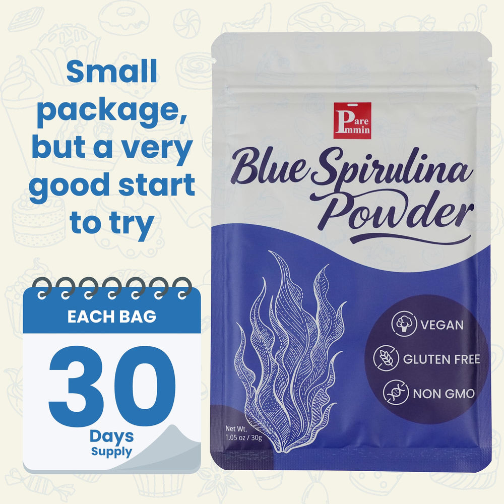 Scoop with 1 gram daily serving of blue spirulina powder