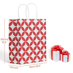 Four vibrant bag colors with patterns