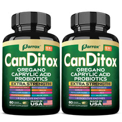 Parrox CanDitox Capsules bottle with label on white background