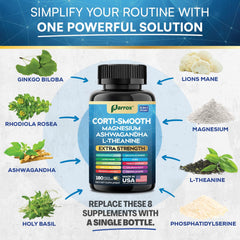 Parrox Corti-Smooth pour of capsules beside a glass of water for easy dosing.