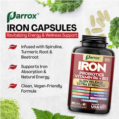 Close-up of slow-release iron capsules