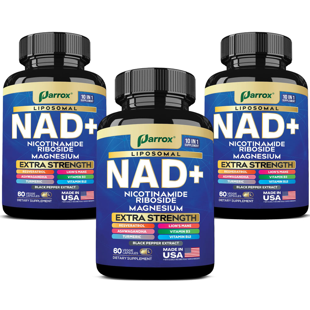 Parrox NAD+ Liposomal NAD+ bottle close-up