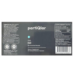 PartiQlar NR capsules close-up highlighting the 500mg dosage.