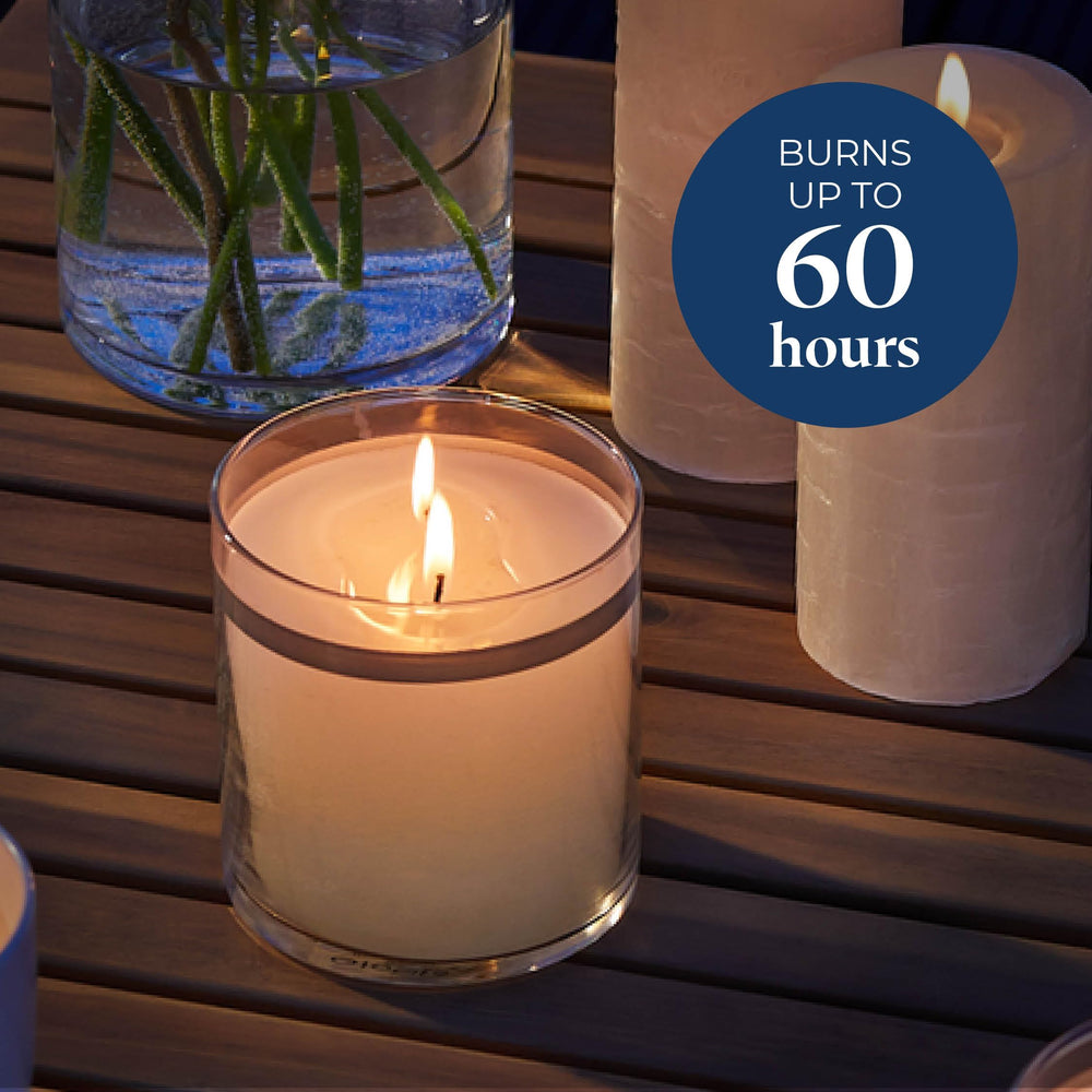 partylite glolite fig fatale two-wick design provides balanced scent throw