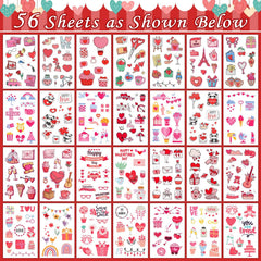 PARTYWIND flowers tattoo sheets in colorful blooms for crafts and party decorations