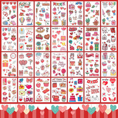 PARTYWIND love tattoo sheets with bold LOVE text for exchanges and celebrations