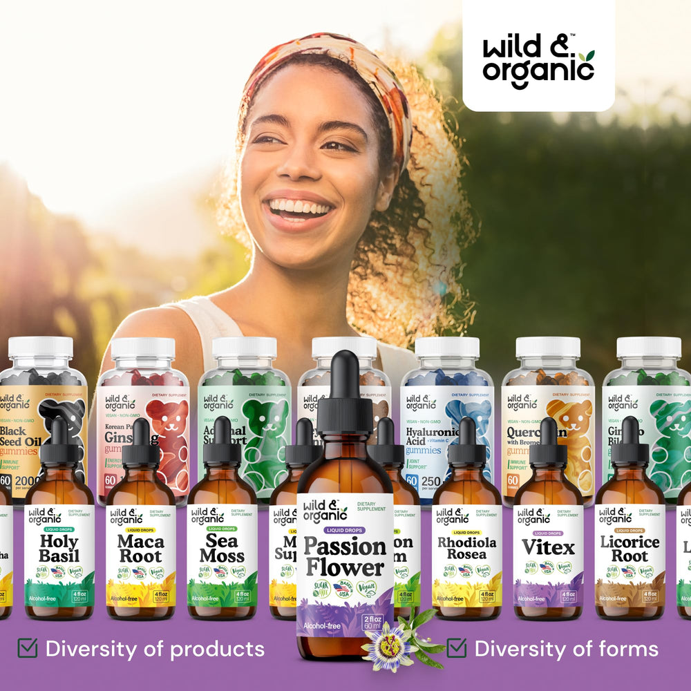 Passiflora incarnata liquid extract in bottle