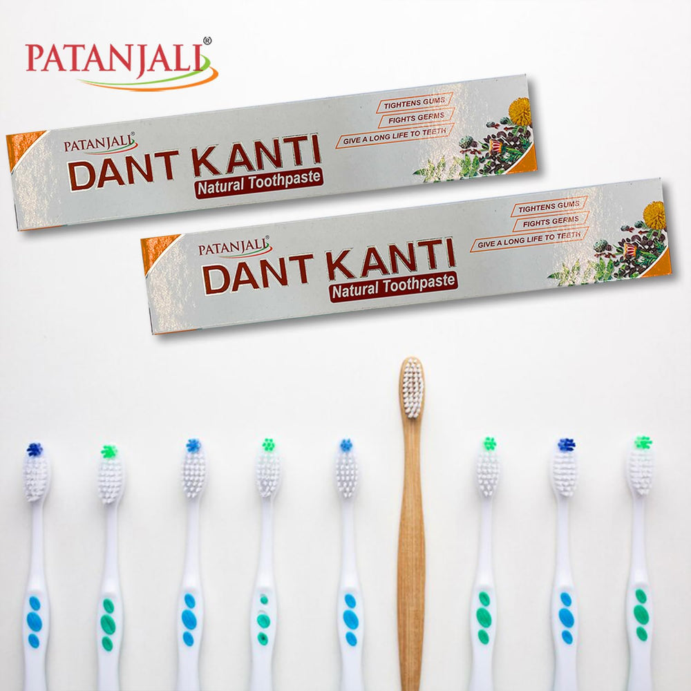 Patanjali Dant Kanti toothpaste label close-up