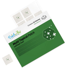 PatchAid patch worn on skin to demonstrate wear time