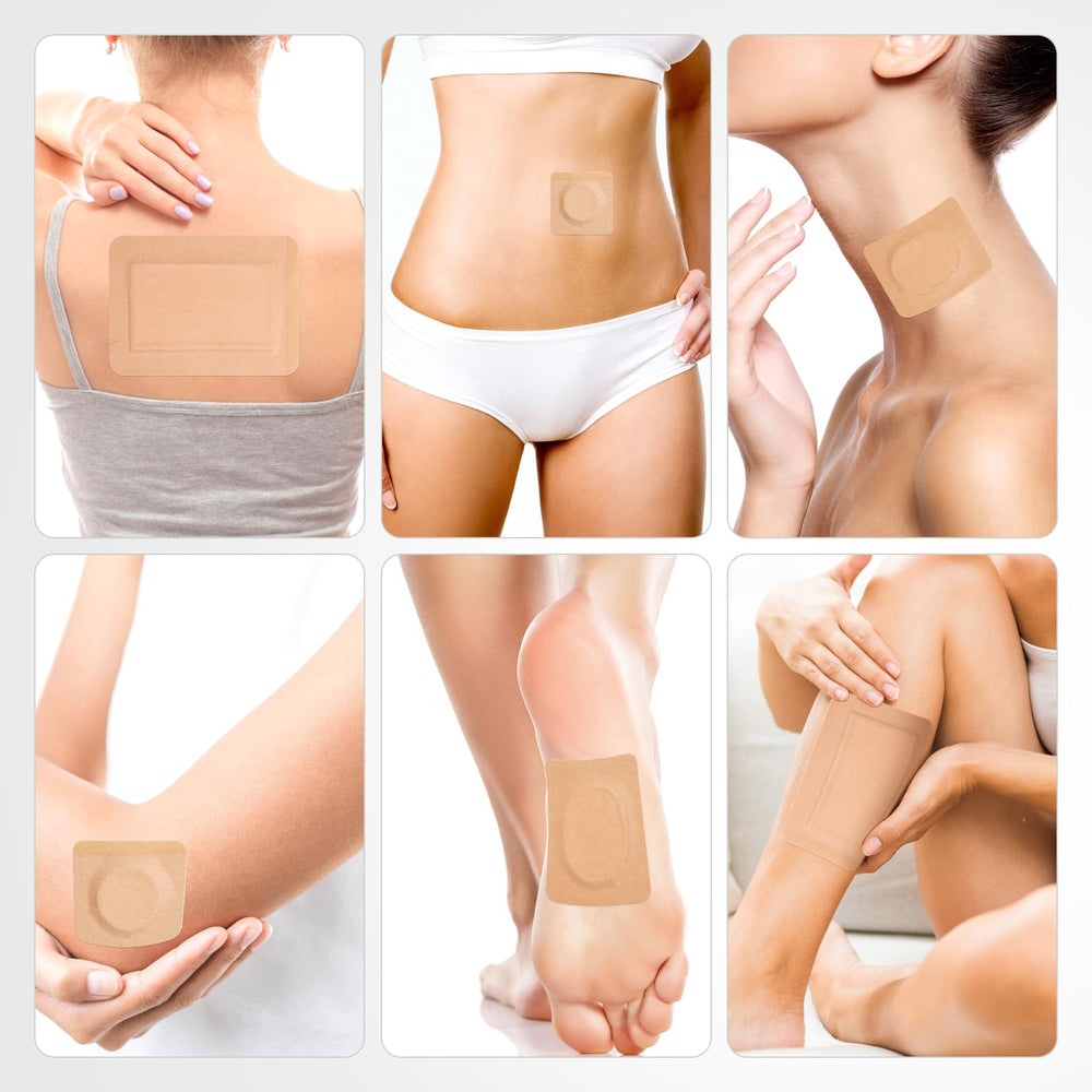 Patch placement on abdomen and knee areas