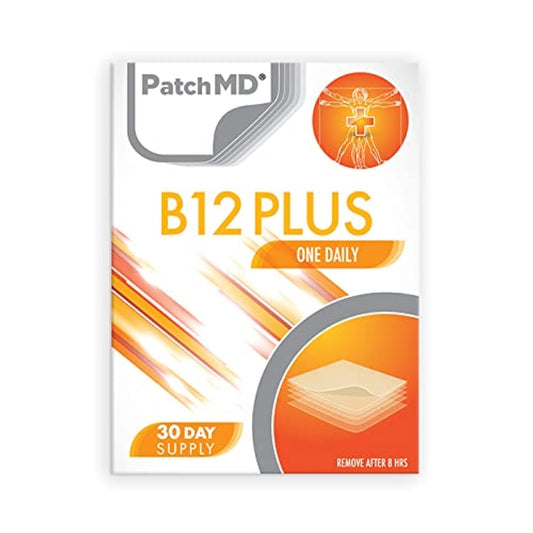 PatchMD B12 Energy Plus Patch applied to skin