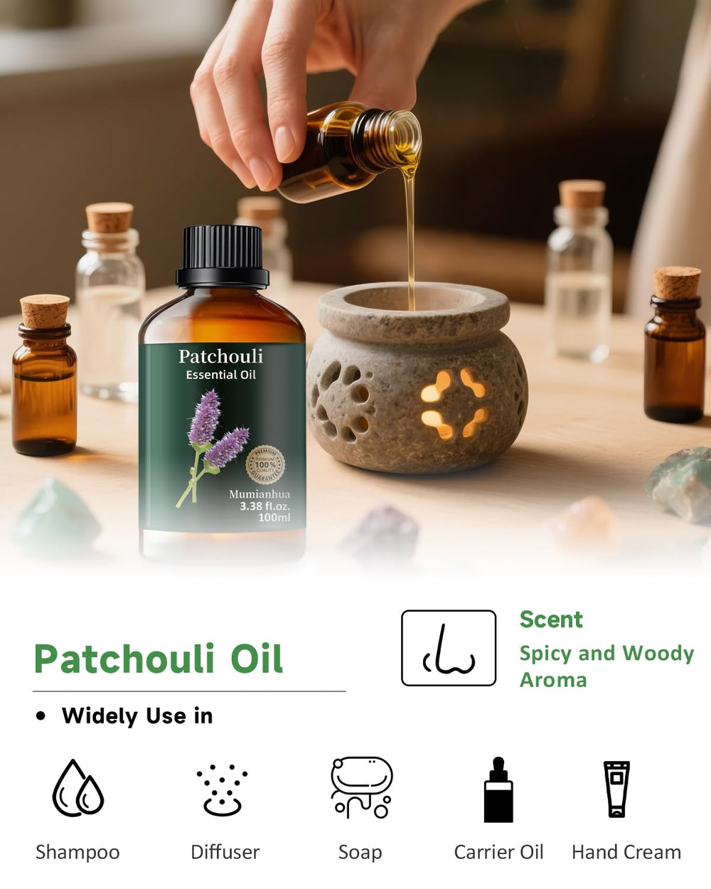 DIY candles and soaps with patchouli essential oil