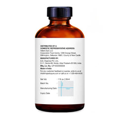 Close-up of patchouli essential oil bottle