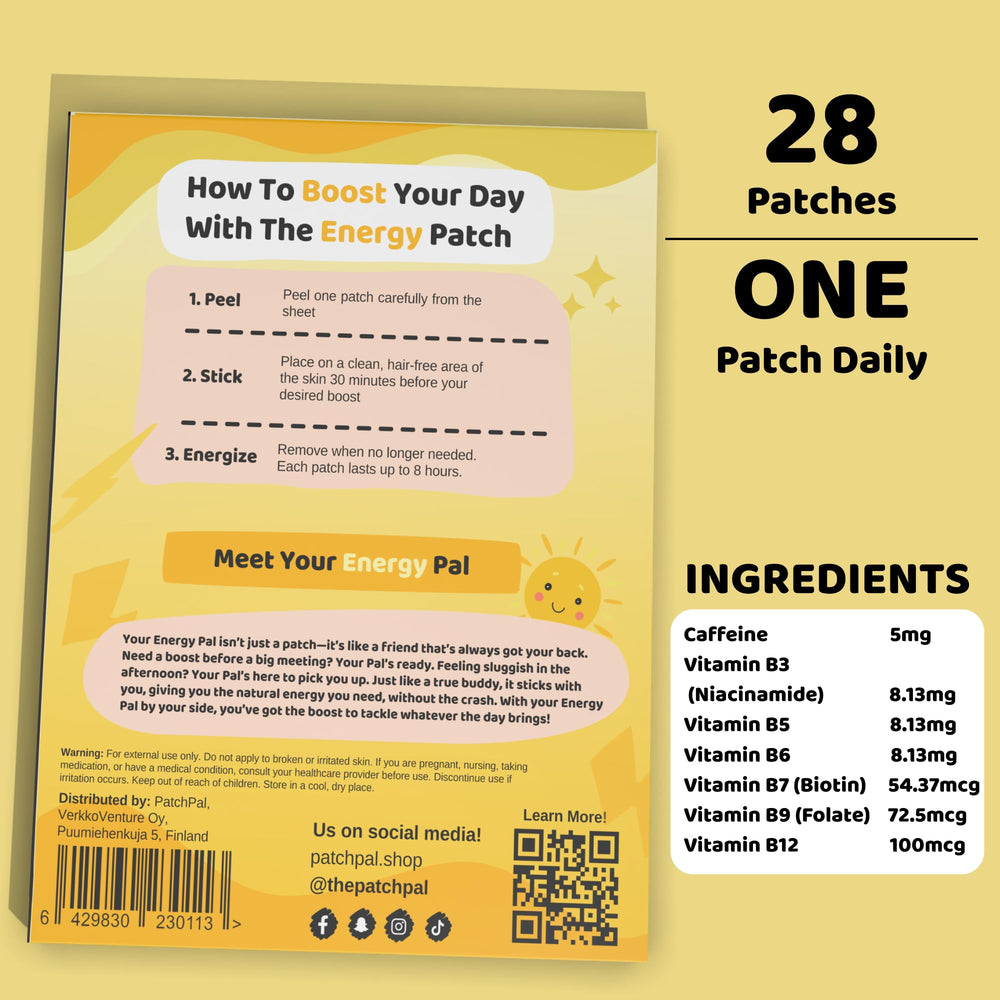 Applying PatchPal B12 Energy Patch on clean dry skin at the wrist