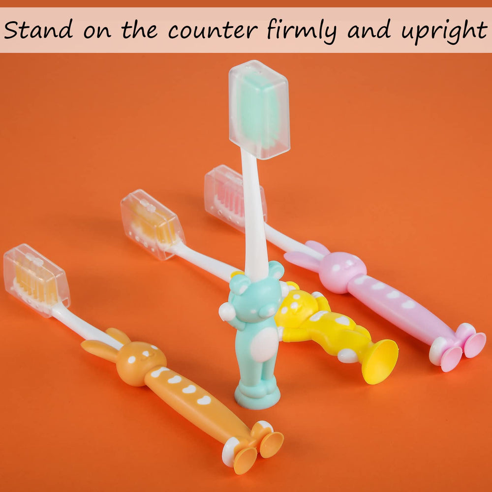 Toothbrush with suction cup storage for upright placement