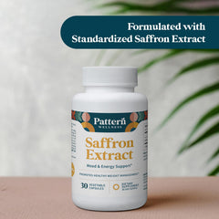 Healthy lifestyle scene with saffron supplement