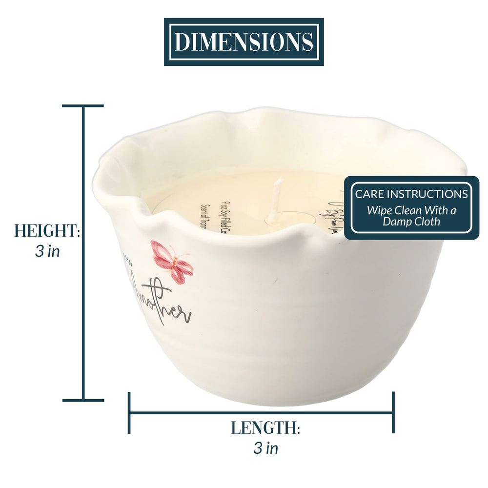 Pavilion Gift Company Love You Godmother candle Tranquility scent promotes calming ambiance.