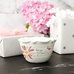 Pavilion Gift Company Love You Godmother candle watercolor flowers enhances springtime decor.