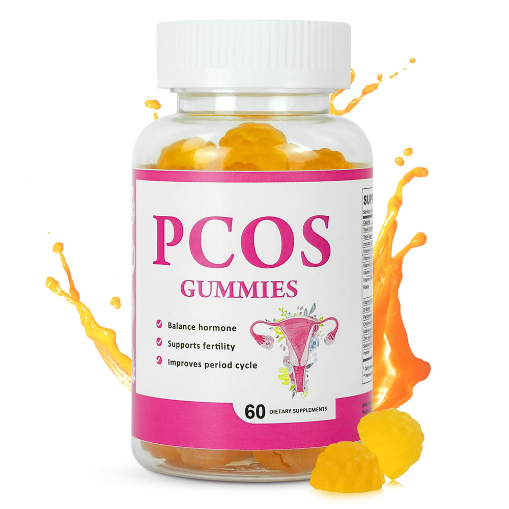 PCOS Gummies 60-count orange-flavor bottle