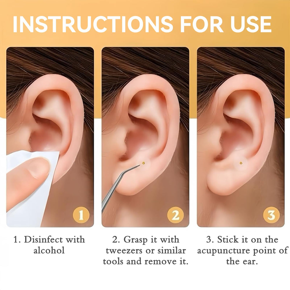 Lifestyle use: ear seeds kit worn during daily activities