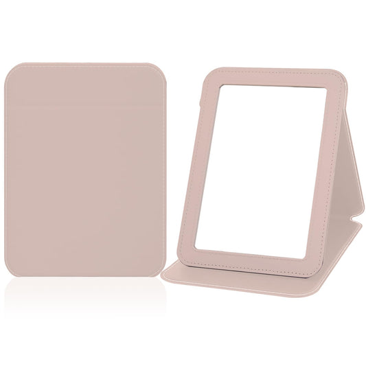 PDOZV desk folding mirror in rose gold with compact travel-friendly design and subtle pattern