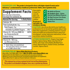 Peach-flavored Vitamin D3 + K2 gummies