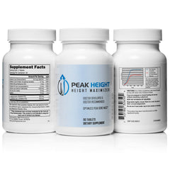 Peak Height six-bottle pack featuring 90 tablets per bottle