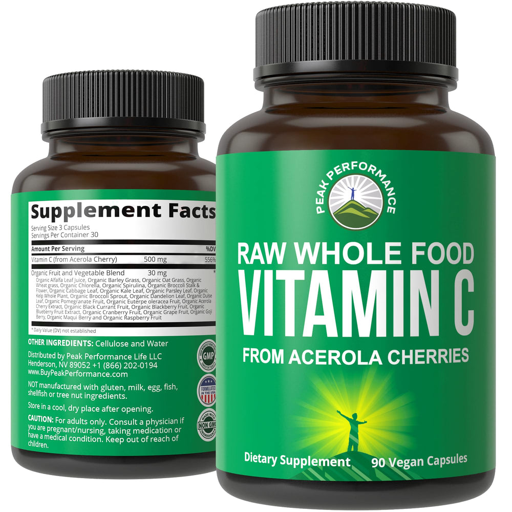 Hero image of Peak Performance Raw Whole Food Vitamin C from Acerola Cherry
