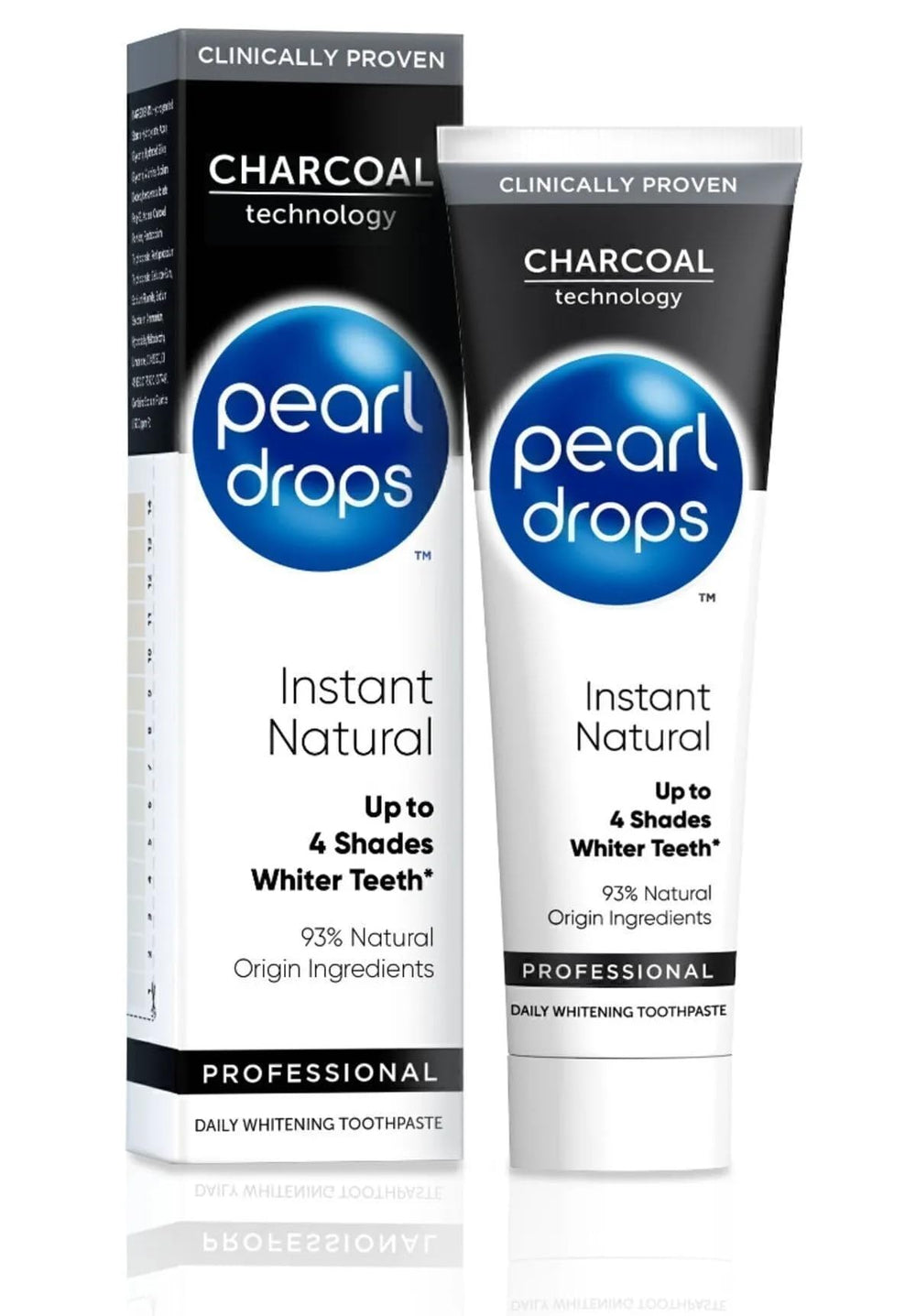 Pearl Drops Instant Natural White Activated Charcol 75ml bottle front