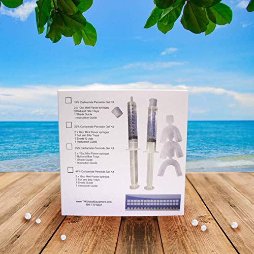 Three boil-and-bite trays included with Pearlescence whitening kit