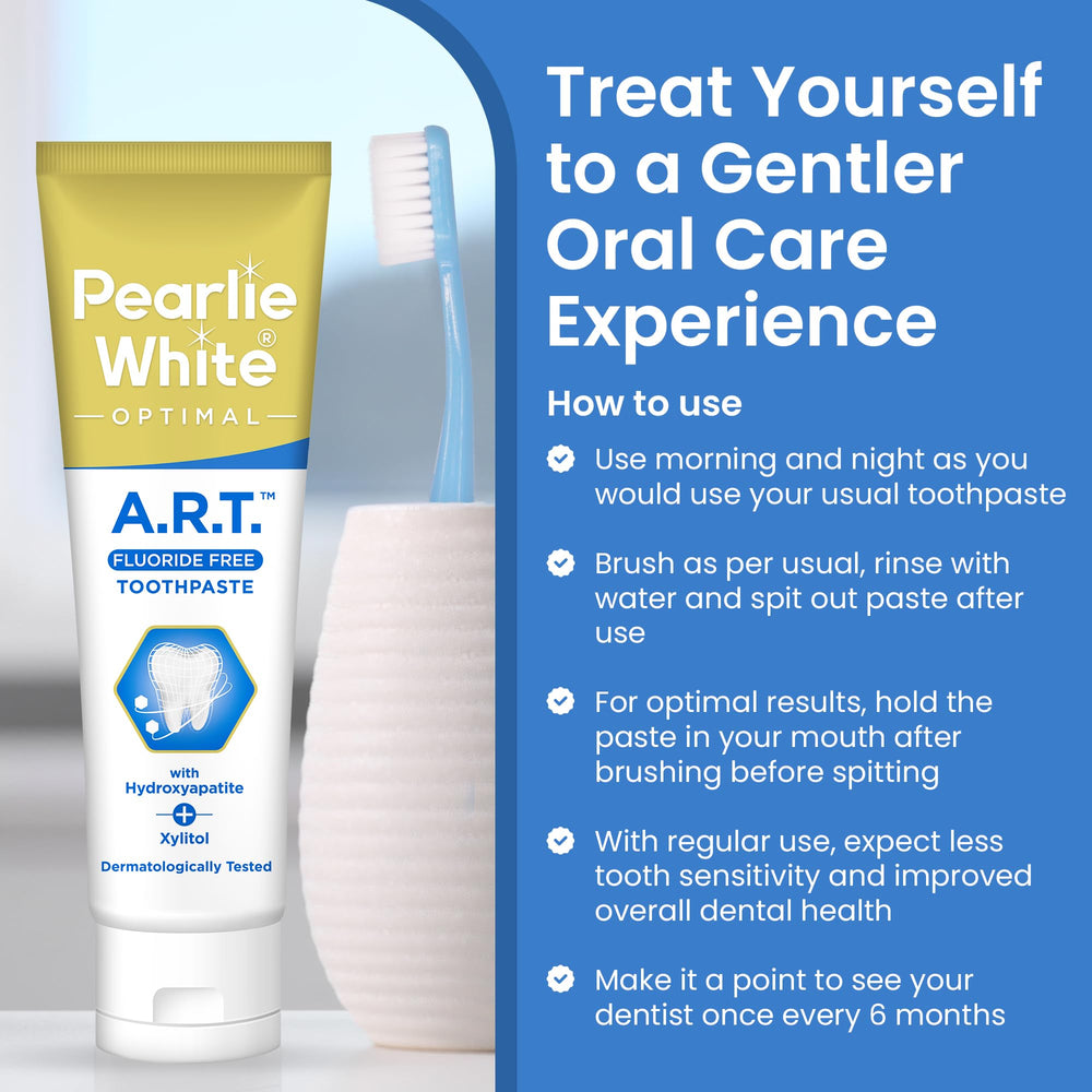 Pearlie White remineralization toothpaste packaging and tube