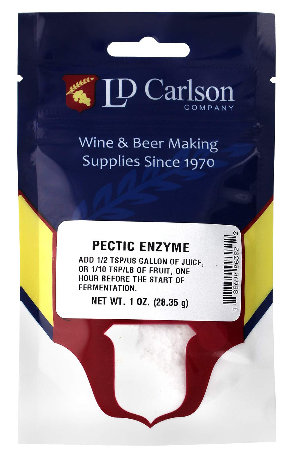 Pectic enzyme powder in a 1 oz package