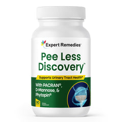 Pee Less Discovery bottle with product label on a white background