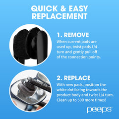 Hand cleaning eyeglasses with Peeps CarbonKlean pads