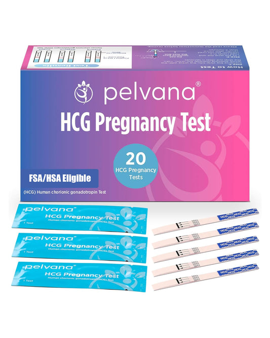 Pelvana HCG pregnancy test strips bulk 20-count package