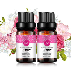 Label of 100% pure Peony essential oil bottle