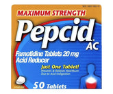 Pepcid AC maximum strength 2-pack package shown for potential heartburn relief.