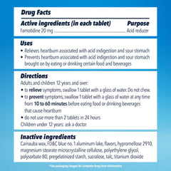 On-the-go Pepcid AC bottle signals ready-to-use heartburn relief.