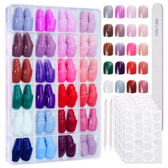PEPFTG 576Pcs Square Press-On Nails Kit for at-home salon-quality manicure
