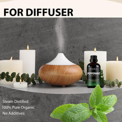 Peppermint essential oil for skin care and refreshing sensation