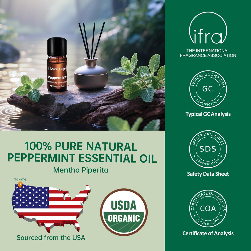 USDA Organic peppermint essential oil with certificates and COA