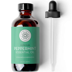 Pure Body Naturals Peppermint Essential Oil 4 oz bottle with dropper