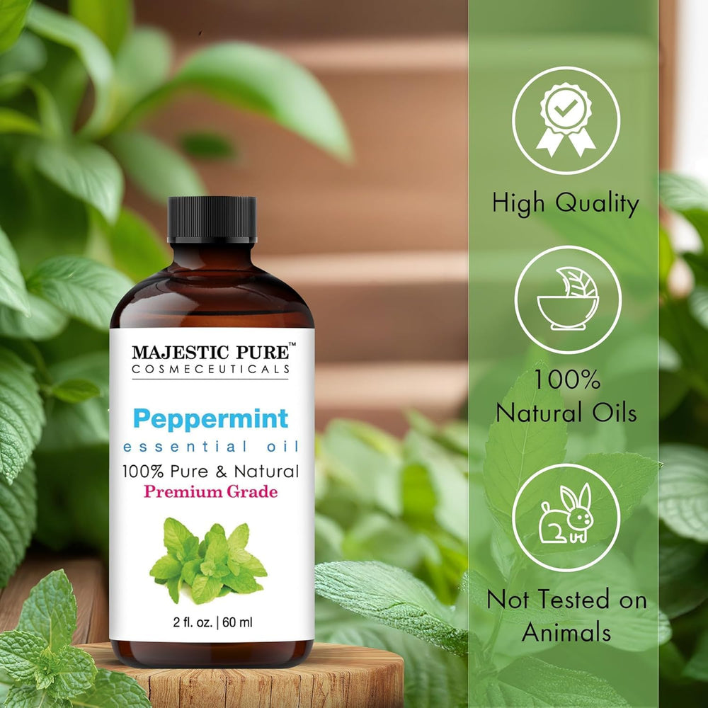 Peppermint essential oil used in diffuser setup