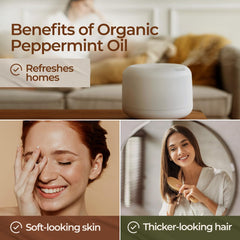 Peppermint essential oil applied to skin with carrier oil