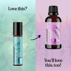 Peppermint Oil Roll On on neutral background with cap on