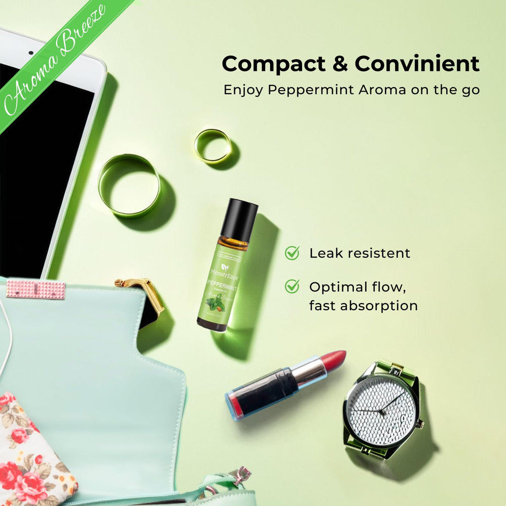 Travel-friendly peppermint roll-on for on-the-go use
