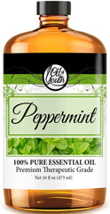 Premium grade peppermint essential oil in 16 oz bottle