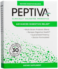 Peptiva Advanced probiotic bottle with 50B CFU label