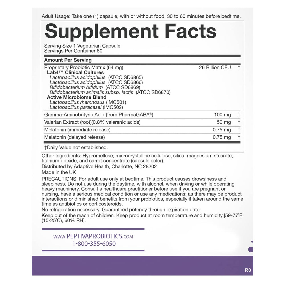 Close-up of Peptiva probiotic capsules
